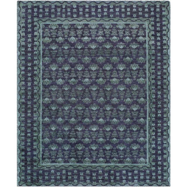 Azule Handmade Rug Forest Green 10x14 For Sale