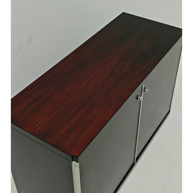Brown Italian Modular Furniture in Wood, Aluminum, and Glass attributed to Vittorio Introini, 1970s For Sale - Image 8 of 18