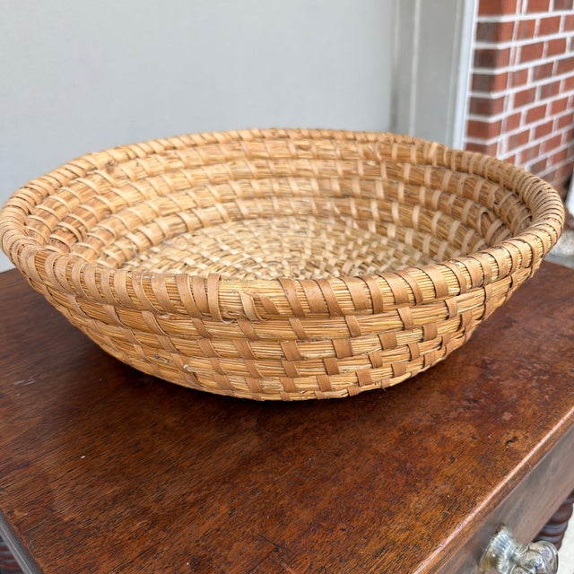 Antique American Woven Rye Straw Bowl, Circa 1900–1920s For Sale - Image 6 of 12