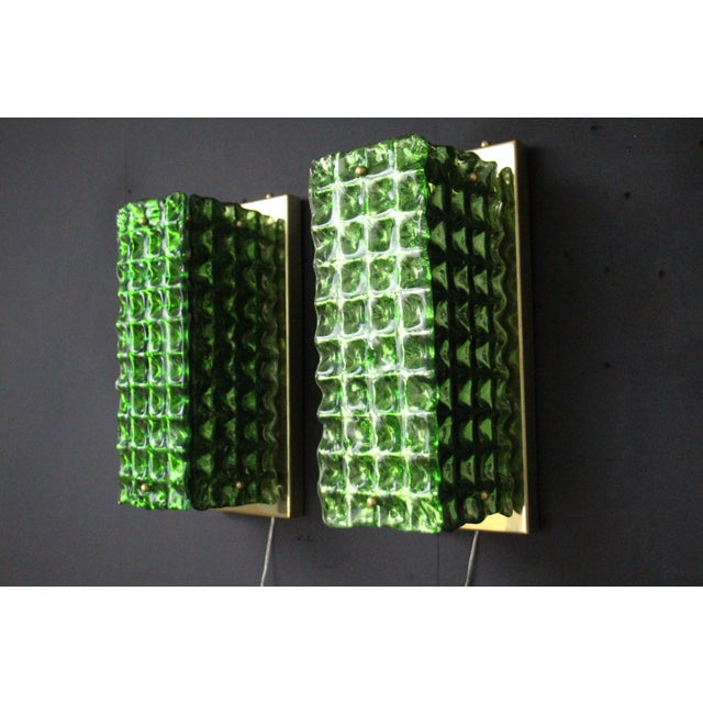 Green Murano Glass Wall Lights, 2000s, Set of 2 For Sale - Image 16 of 18