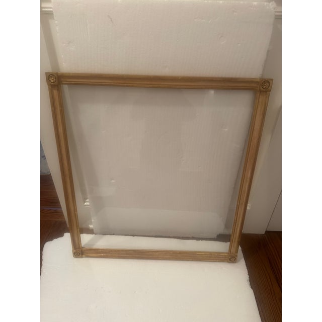 Gilded Finished Corner Custom Picture Frame With Rosettes on the Corners For Sale In New York - Image 6 of 8