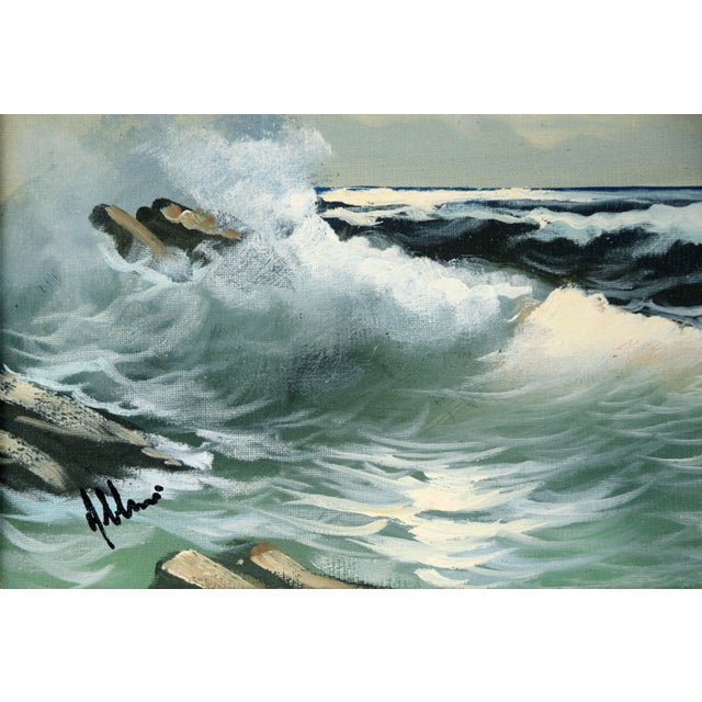 Impressionistic Seascape With Waves on Rocks For Sale In Monterey, CA - Image 6 of 7