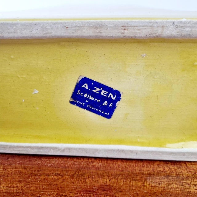 Goldenrod Mid-Century Modern Ceramic Vase in Mustard Color by Antonio Zen, 1970s For Sale - Image 8 of 11