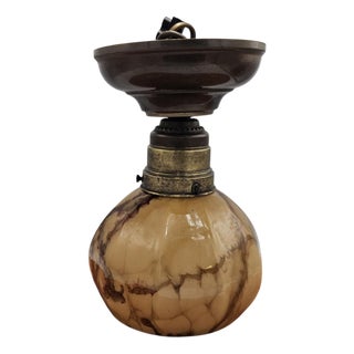 Art Deco Brass Ceiling Lamp, 1920s For Sale