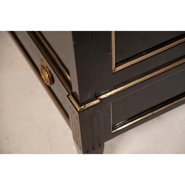 French Napoleon III Weekly Chest in Black Ebonized Wood, 1890 For Sale - Image 3 of 14