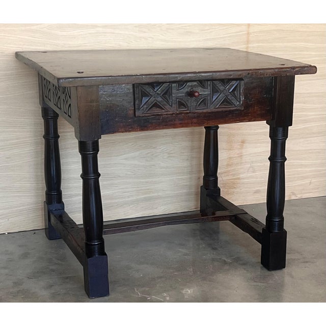 18th Spanish Console Table with Carved Drawers and Original Hardware For Sale - Image 18 of 18