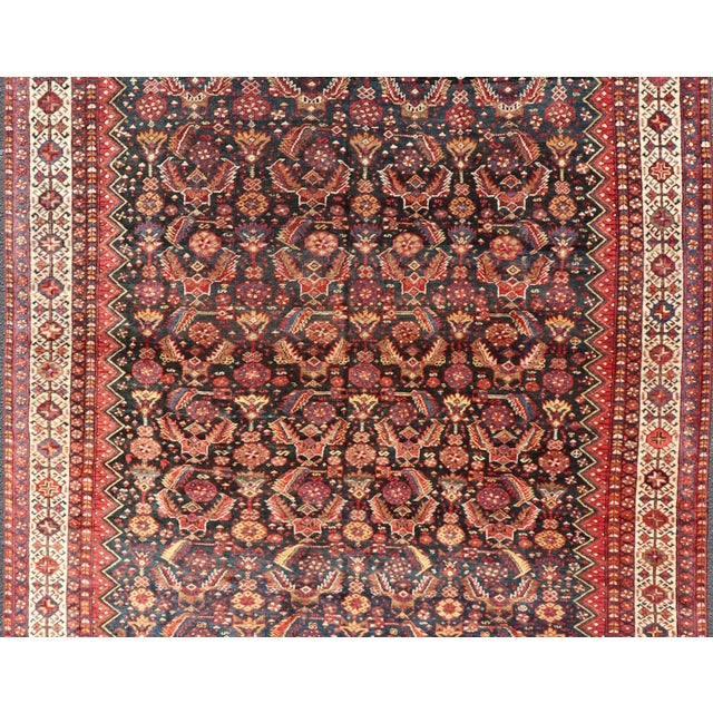 19th Century Antique Persian Qashqai Rug 6' X 9'3" For Sale - Image 10 of 13