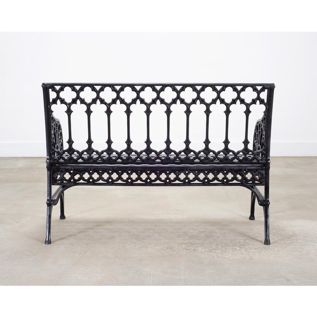 English Coalbrookdale Style Cast Gothic Revival Garden Bench For Sale - Image 18 of 18