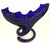 1970s Cobalt Blue Blown Glass American Cornucopia Gondola Centerpiece Vase For Sale - Image 13 of 16