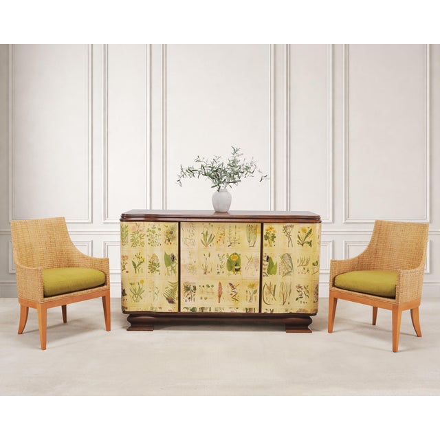 A remarkable mid-20th century circa 1940s Swedish modern sideboard, credenza, or cabinet finished with a striking...