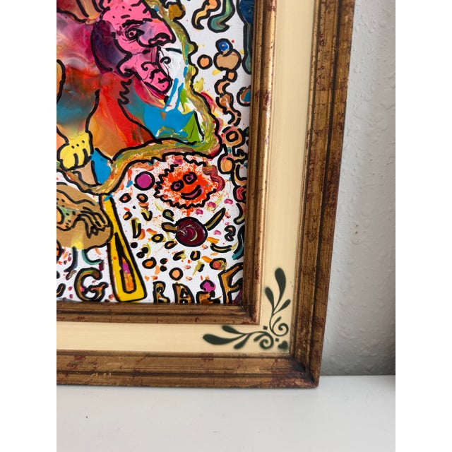Set of 2 Abstract Paintings by Serg Graff "Flower Fairy" | "Mr Umbrella" Framed For Sale - Image 16 of 17