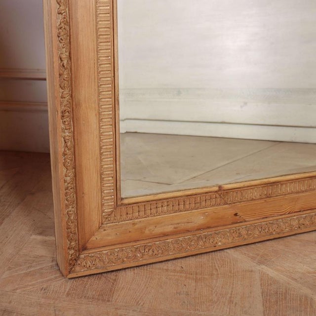 Large Vintage Carved Pine Mirror For Sale - Image 5 of 7