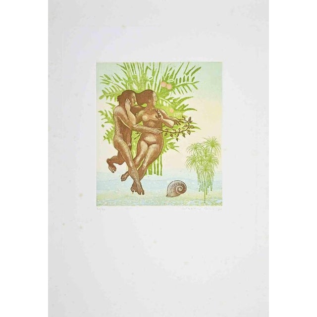 Normanno Soscia, Couple in the Air, Etching, 1980 For Sale - Image 4 of 4
