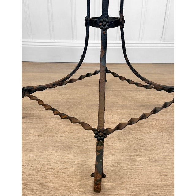 Antique Victorian Wrought Iron Garden Plant Stand - 42" For Sale - Image 11 of 12