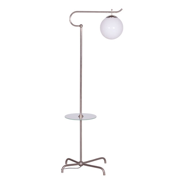 Bauhaus Chrome Floor Lamp attributed to Hynek Gottwald, Former Czechoslovakia, 1930s For Sale