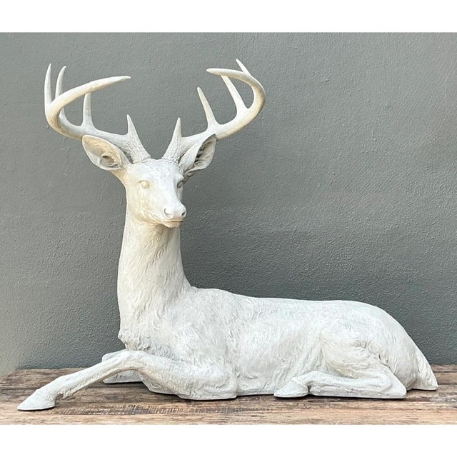 Vintage Life Size Deer Sculpture For Sale - Image 9 of 12