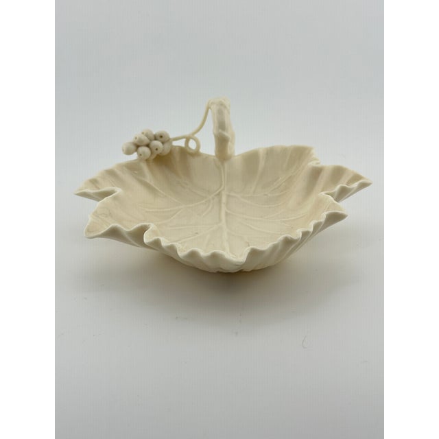 Art Nouveau Vintage Ceramic Grape Leaf Catchall For Sale - Image 3 of 8