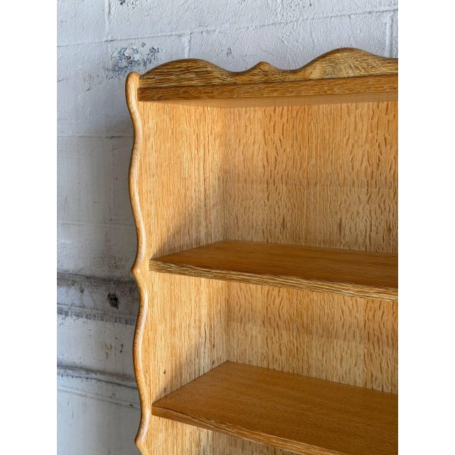 Brown Vintage Oak Bookcase With Drawers Danish Open Shelving Unit 1970s For Sale - Image 8 of 9
