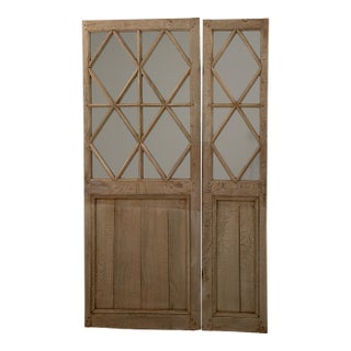 Pair Of Oak Panel Mirrors For Sale