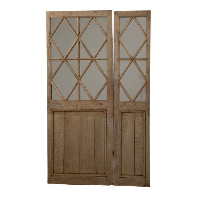 Pair Of Oak Panel Mirrors For Sale