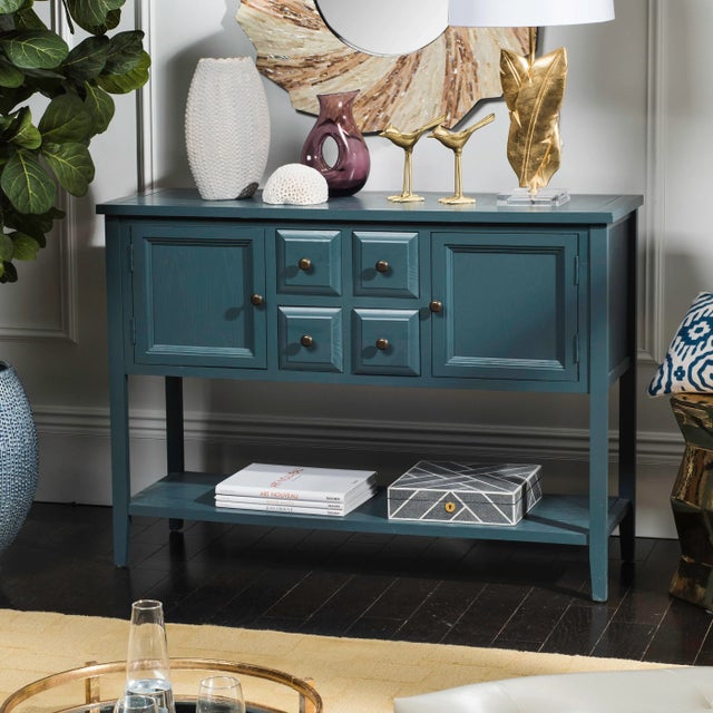 Modern Storage Sideboard in Slate Teal For Sale - Image 3 of 4