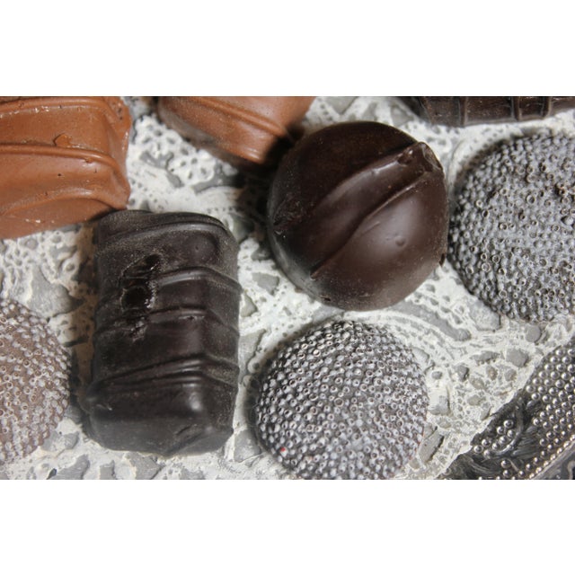 Realism Henri Gadbois Modern Realistic Still Life Sculpture of a Tray of Glass Chocolates, 1975 For Sale - Image 3 of 5