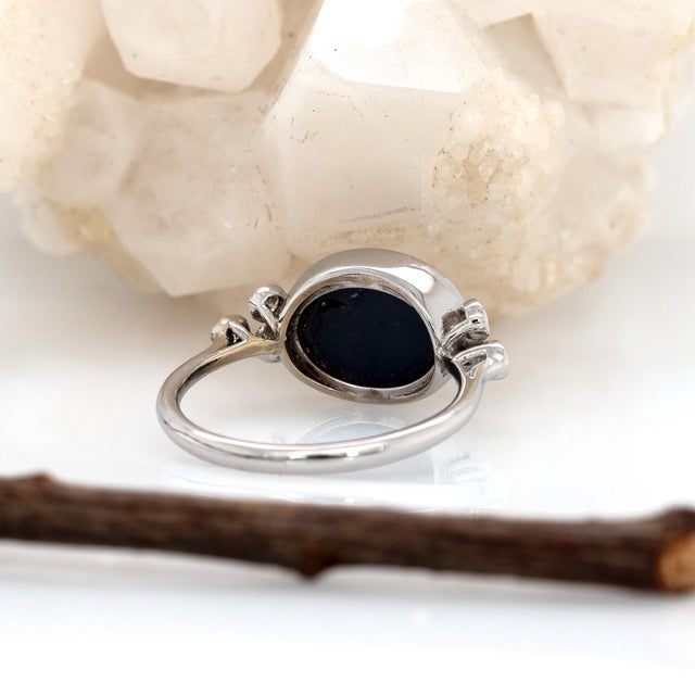 6cts Star Sapphire Ring With Natural Diamonds Accents: Solid 14k Gold, Size 6.75 For Sale In Columbus - Image 6 of 7