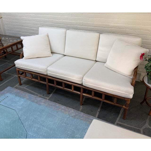 Seven Piece Vintage Set of Clark Casual Bamboo Rattan Furniture For Sale - Image 11 of 18