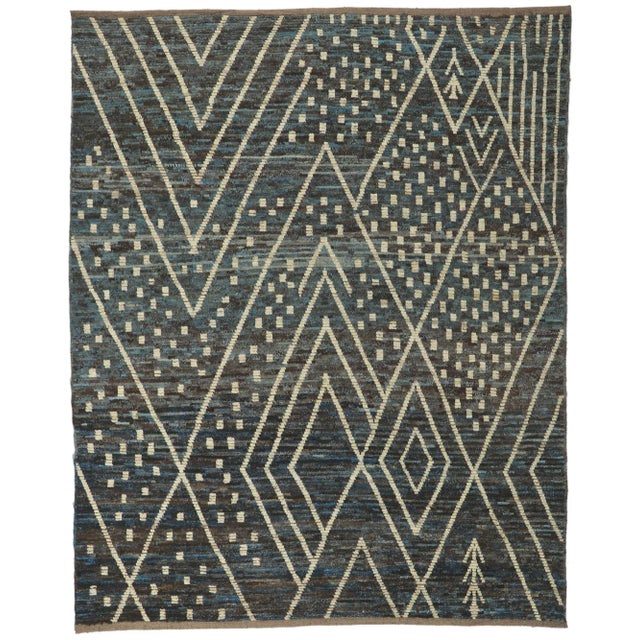 Vintage Modern Desert Nightfall Moroccan Rug - 08'02 X 10'02. For Sale - Image 11 of 11