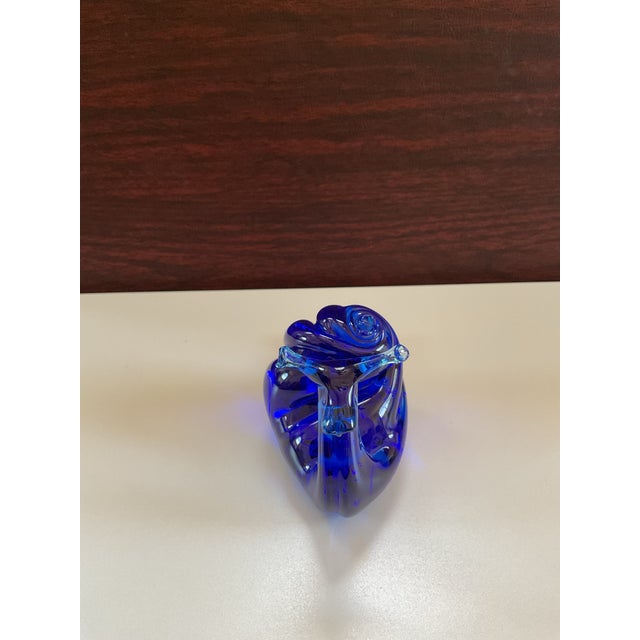 Vintage Artist Made Blue Glass Snail For Sale - Image 10 of 12