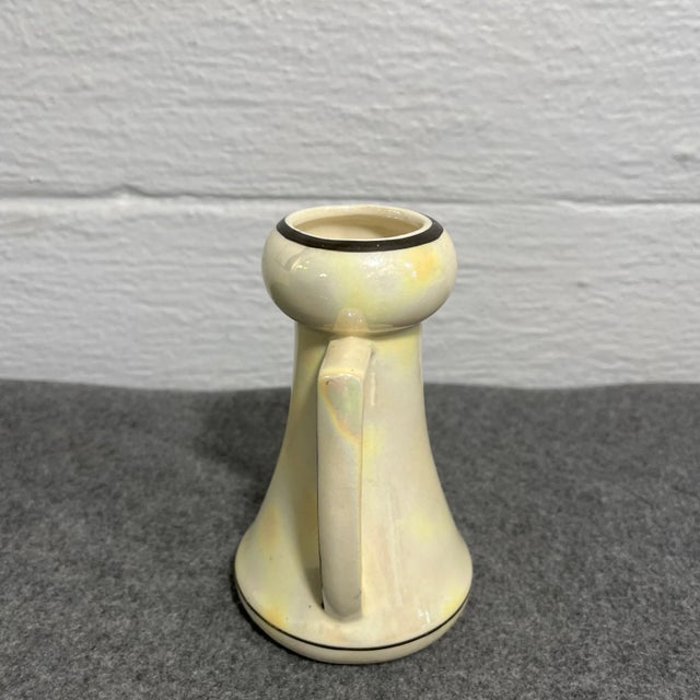Mid 20th Century Vintage Art Deco Lusterware Czech Pottery Vase For Sale - Image 4 of 9