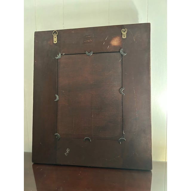 Vintage Regtangle Rattan Mirror For Sale - Image 4 of 5