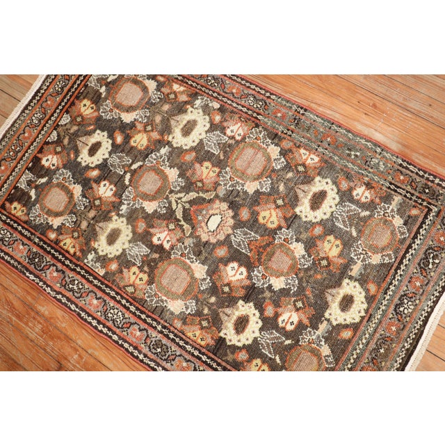 Early 20th Century Zabihi Collection Brown Persian Mahal Throw Rug For Sale - Image 5 of 6