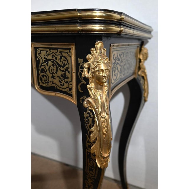 Napoleon III Console Table in Blackened Pear Tree, Mid-19th Century For Sale - Image 12 of 18