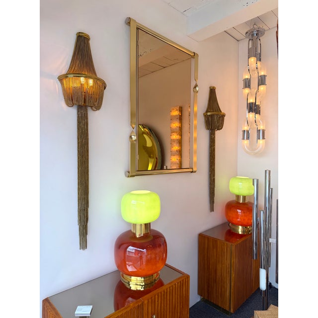 Luciano Frigerio Brass Mirror Pink Copper Glass by Luciano Frigerio, Italy, 1970s For Sale - Image 4 of 13