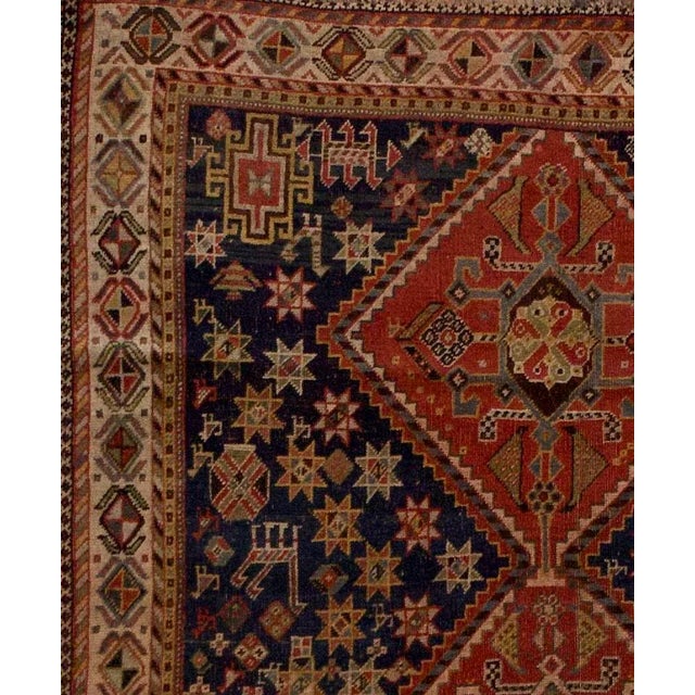 Persian Antique Persian Qashqai Rug 4’5" X 7’2" For Sale - Image 3 of 5