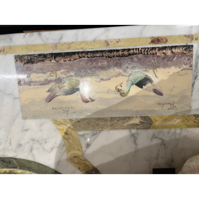 Italian Scagliola Marble Specimen Decorated Dining Table on Ming Style Base For Sale - Image 11 of 12