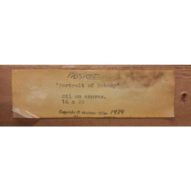 Monique Passicot 1984 Oil Painting " Portrait of Nobody ", Framed For Sale - Image 9 of 11