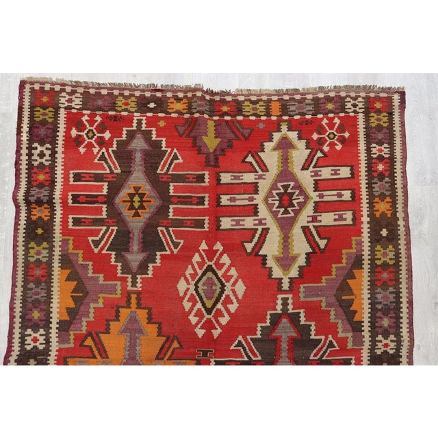 1920s Caucasian Kilim Rug, 1920s For Sale - Image 5 of 18