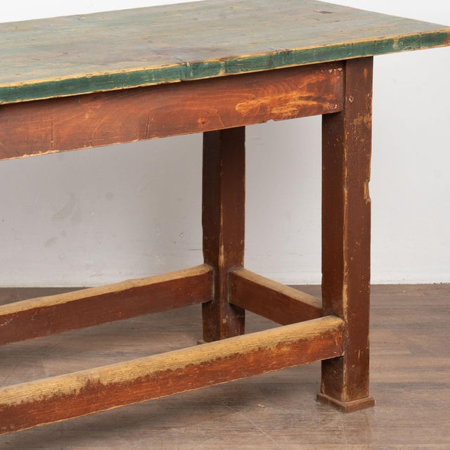 19th Century Rustic Original Painted Work Console Table For Sale - Image 10 of 14