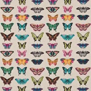 Harlequin Papilio Fabric in Flamingo/Papaya/Loganberry