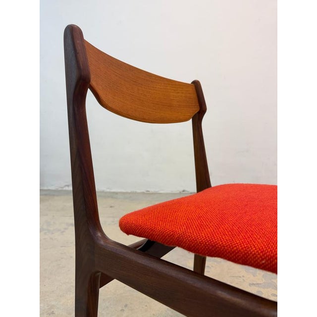 Teak and Orange Upholstered Chair by Erik Buch For Sale - Image 6 of 11