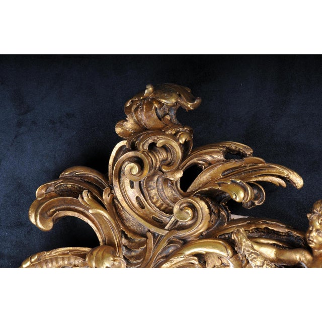 Wood Rococo / Baroque Decorative Wall Mirror with Putti For Sale - Image 7 of 14