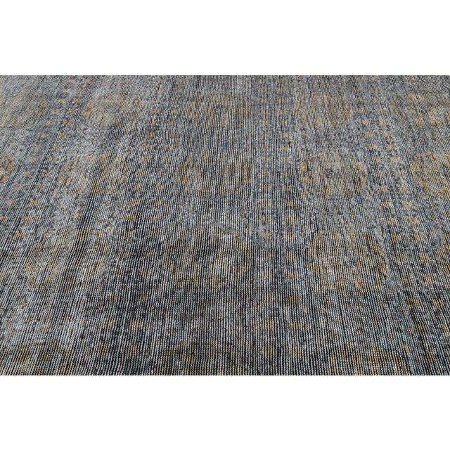Modern Soumak Style Wool Rug Handmade Gray With Allover Design For Sale In New York - Image 6 of 7