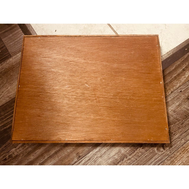 Art Deco Rare Hand Carved, 1950’s Nordic Teak Wood Antique Serving Tray For Sale - Image 3 of 6