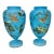 Pair of 19th Century French Opaline Blue Vases- A Pair of 2 For Sale