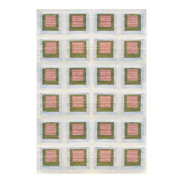 Color Study Handwoven Wool Flatweave 4' x 6' Rug - Palm Springs For Sale