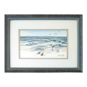 Vintage Signed "Shorebirds" Watercolor Painting