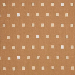 Sample - Schumacher X Caroline Z Hurley Inkwell Hand Block Fabric in Camel For Sale