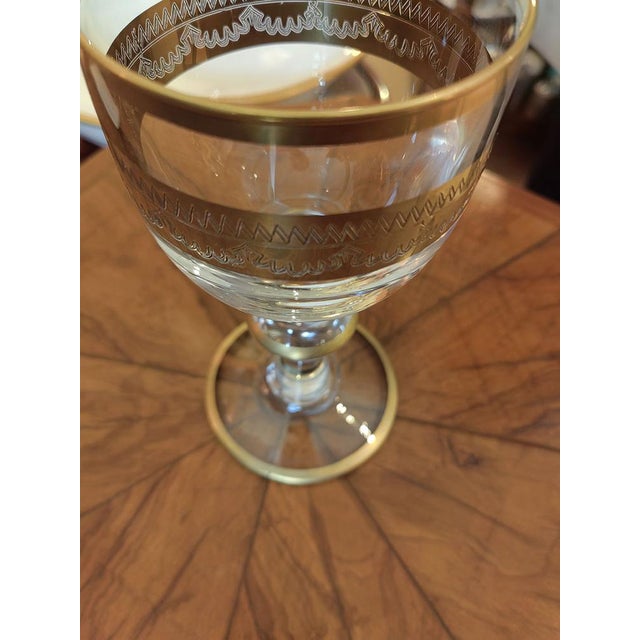 Antique Chalice in Blown Glass with Thread in Gold, 1700s For Sale - Image 10 of 15